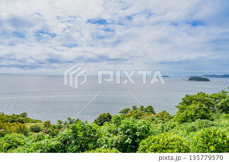 蒲郡市から見た三河湾の風景(愛知県) 蒲郡市から見た三河湾の風景(愛知県) 135779570