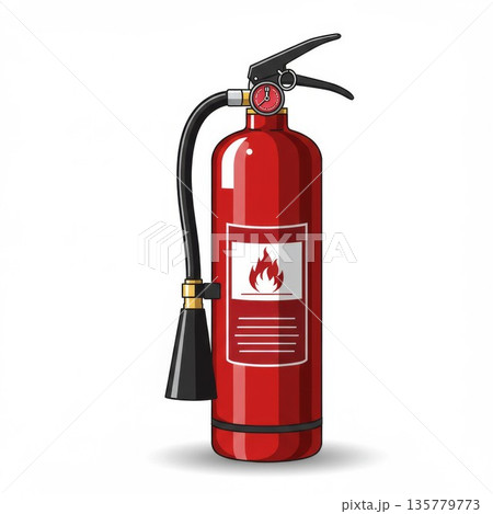 Red Fire Extinguisher Safety Equipment Illustration 135779773