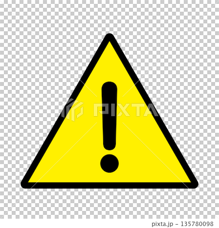 注意喚起のマークイラスト（透過） 135780098