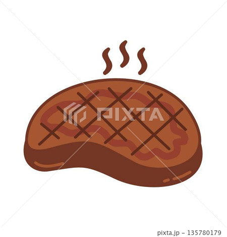 Meat Steak Cooked Barbecue Grilled Illustration Meat Steak Cooked Barbecue Grilled Illustration 135780179