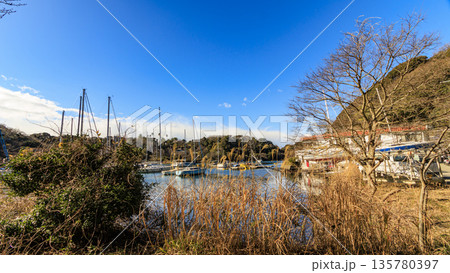 ヨットハーバーに停泊するヨット ヨットハーバーに停泊するヨット 135780397