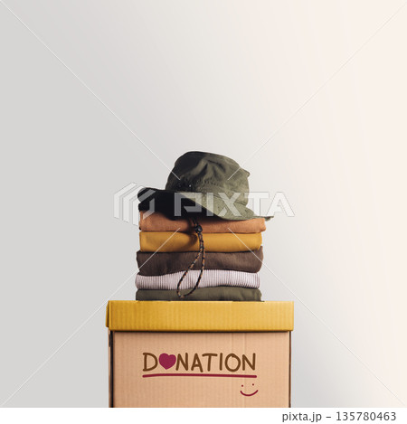 Donation Cloth, Renewable Concept. Used clothes box Donation Cloth, Renewable Concept. Used clothes box 135780463
