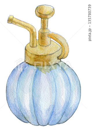 水彩イラスト　手描きイラスト　園芸用の水差し 135780739