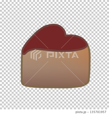 Illustration of heart-shaped mocha chocolate 135781957
