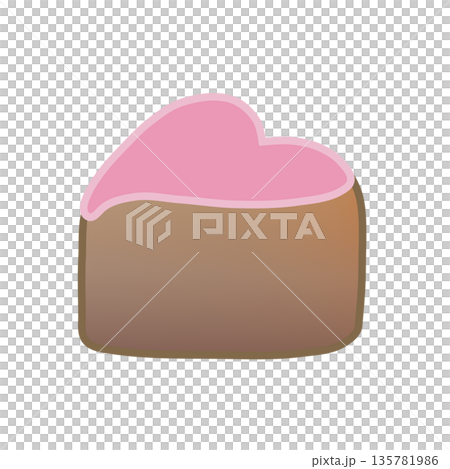 Illustration of heart-shaped mocha chocolate Illustration of heart-shaped mocha chocolate 135781986