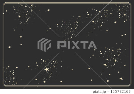 Starry night sky background with scattered...のイラスト素材 [135782165] - PIXTA