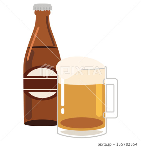 シンプルなビールのイラスト シンプルなビールのイラスト 135782354