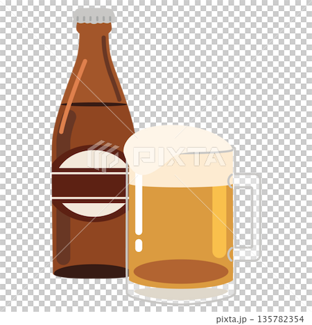 簡單的啤酒插畫 簡單的啤酒插畫 135782354