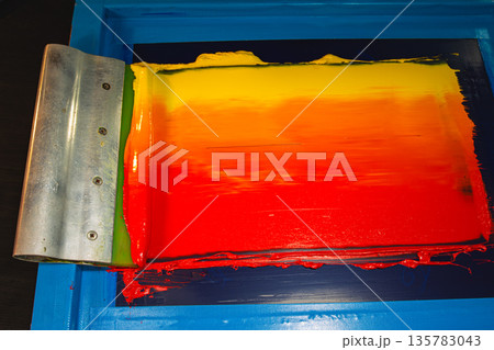Ink Blending on Screen Frame Ink Blending on Screen Frame 135783043