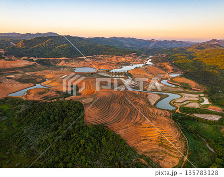1. Tad Ma Waterfall and Vast Rice Terraces of Vientiane, Laos 135783128