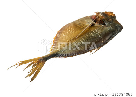 Smoked Vomer fish, on a white background, isolated Smoked Vomer fish, on a white background, isolated 135784069