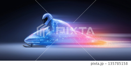 Bobsleigh banner. Bobsleigh dynamic wallpaper with colorful light trails on a dark background Bobsleigh banner. Bobsleigh dynamic wallpaper with colorful light trails on a dark background 135785158