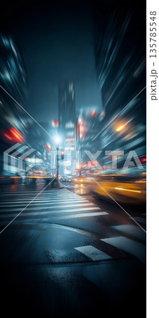 Urban intersection showcasing rapid light...のイラスト素材 [135785548] - PIXTA