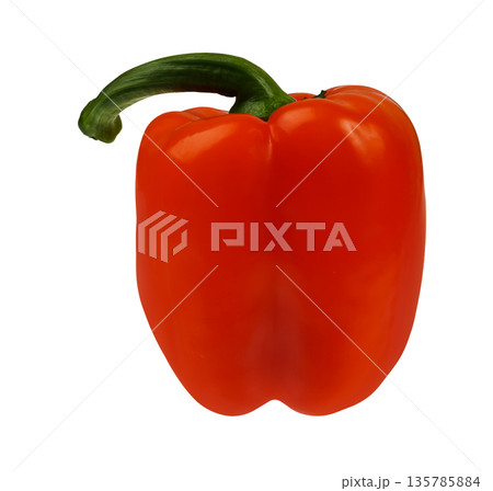sweet red pepper, on a white background in isolation 135785884