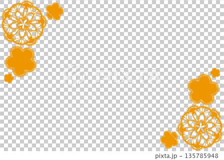 Orange floral lace frame Orange floral lace frame 135785948