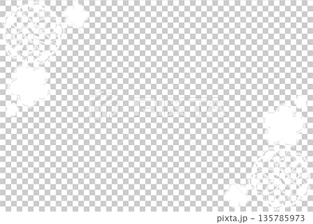 白色の花形のレースのフレーム 135785973