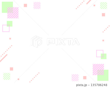 パステルカラーの幾何学フレーム 135786248