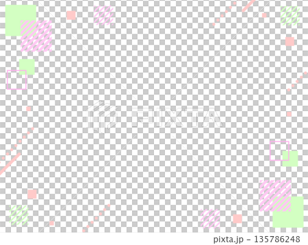 パステルカラーの幾何学フレーム 135786248