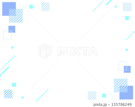 青の幾何学フレーム 135786249