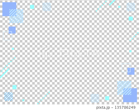 青の幾何学フレーム 135786249