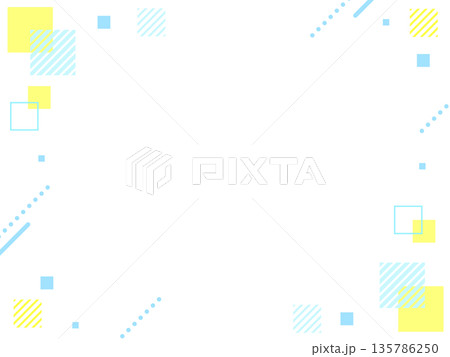 夏カラーの幾何学フレーム 135786250