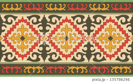 Kazakh nomadic tribes on background 135786298