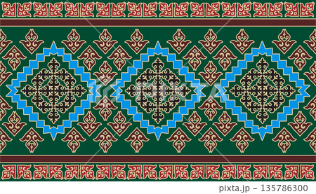 Kazakh nomadic tribes on background Kazakh nomadic tribes on background 135786300