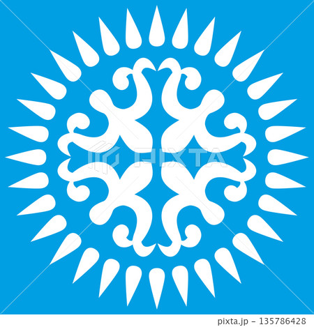 Kazakh nomadic tribes on background 135786428