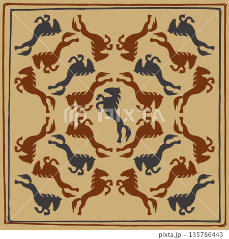 Kazakh nomadic tribes on background 135786443