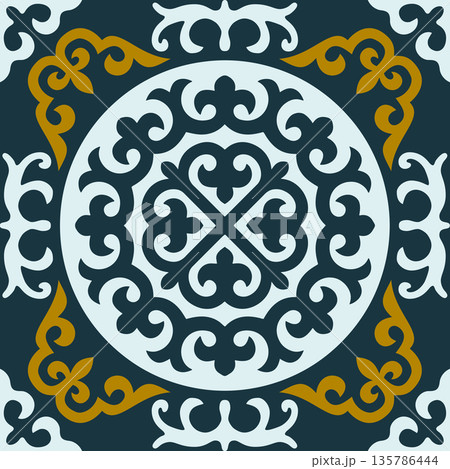 Kazakh nomadic tribes on background Kazakh nomadic tribes on background 135786444