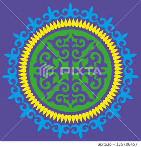 Kazakh nomadic tribes on background 135786457