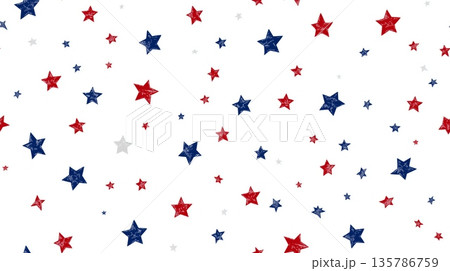 USA colors star pattern creating a patriotic background. Red and blue stars forming a cheerful, seamless American flag inspired pattern USA colors star pattern creating a patriotic background. Red and blue stars forming a cheerful, seamless American flag inspired pattern 135786759