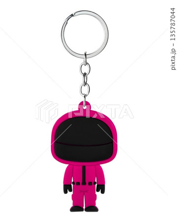 Keychain with chain, for keys, white background in insulation 135787044