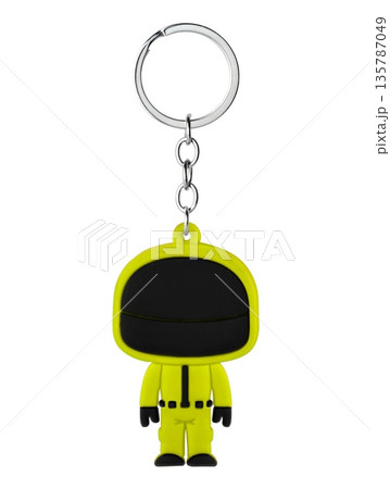 Keychain with chain, for keys, white background in insulation Keychain with chain, for keys, white background in insulation 135787049