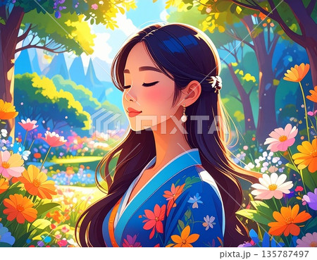 花園　女性 135787497