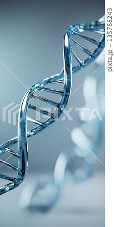DNA double helix modeling genetic information and science. Abstract DNA structure representing life science, biotechnology, and genetic research 135788243