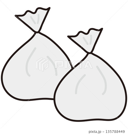 白いゴミ袋のイラスト 135788449