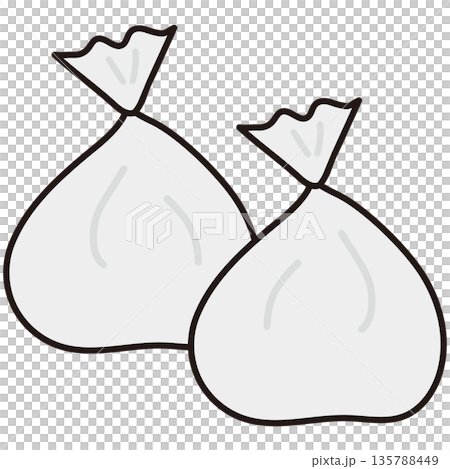 白いゴミ袋のイラスト 135788449
