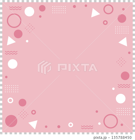 幾何学模様のポップでかわいい背景　ピンク　Cute and Colorful Geometric P 135788450