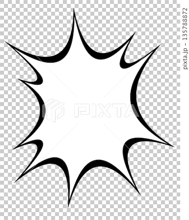 Explosion speech bubble (black line, white paint) Explosion speech bubble (black line, white paint) 135788872