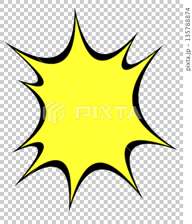 Explosion speech bubble (black line, yellow paint) 135788874