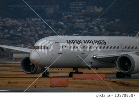 【大阪・豊中】伊丹空港で離着陸する飛行機。とてもかっこよく、いつ見てもワクワクどきどきします。 135789387