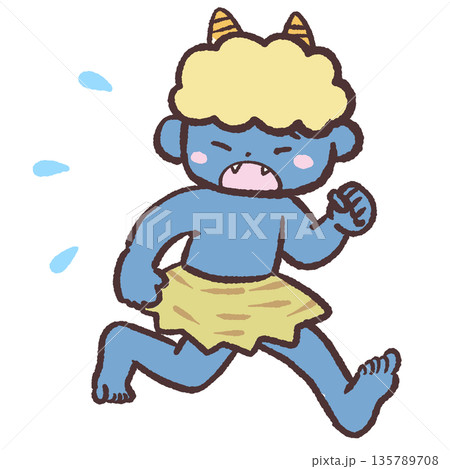 逃げる青鬼のイラスト 逃げる青鬼のイラスト 135789708