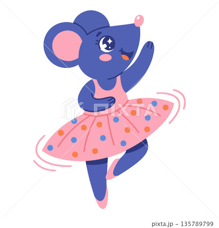 Ballerina Mouse Cartoon 135789799
