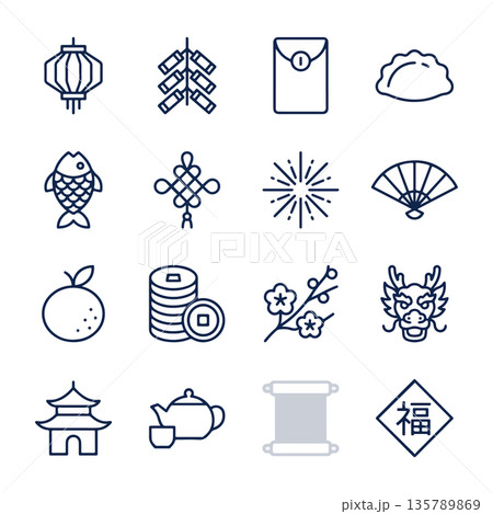 Chinese New Year Icon Set 135789869