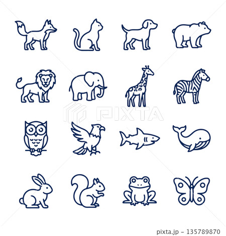 Animal Icon Set 135789870