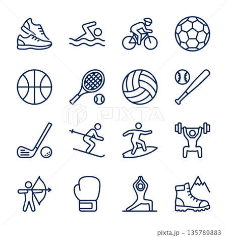 Sports and Activities Icon Set 135789883