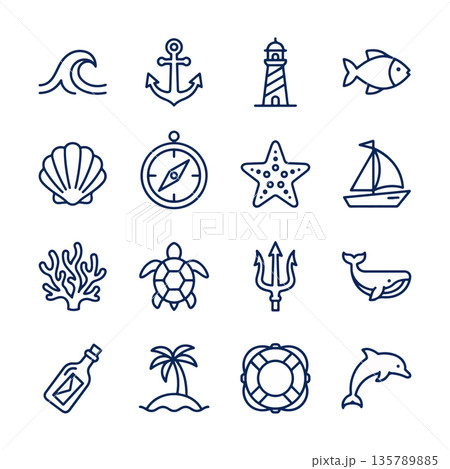 Nautical Icon Set 135789885