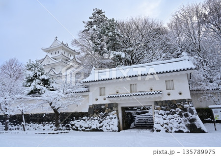 西門と天守閣の雪景色(大垣城) 西門と天守閣の雪景色(大垣城) 135789975