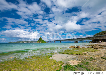 古宇利大橋南詰展望所近くのビーチから望むカエル島、古宇利島 古宇利大橋南詰展望所近くのビーチから望むカエル島、古宇利島 135790064